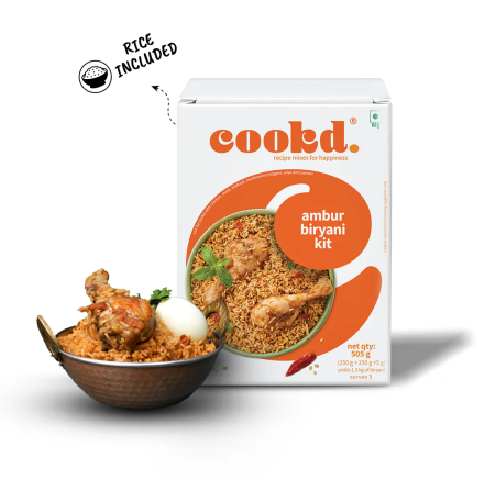 Cookd: Ambur Briyani Kit (505g) with Seeraga Samba Rice and Seasoning Oil